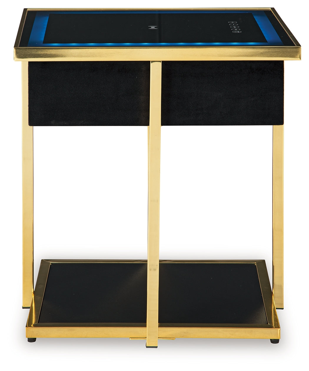 Rexwell Black/Gold Finish Accent Table with Speaker - Ornate Home
