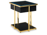 Rexwell Black/Gold Finish Accent Table with Speaker - Ornate Home