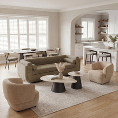 Reyes Natural & Black Coffee Table Set (2-Piece) - Ornate Home