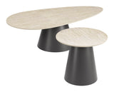 Reyes Natural & Black Coffee Table Set (2-Piece) - Ornate Home
