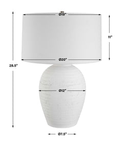 Reyna Chalk White Table Lamp - Ornate Home
