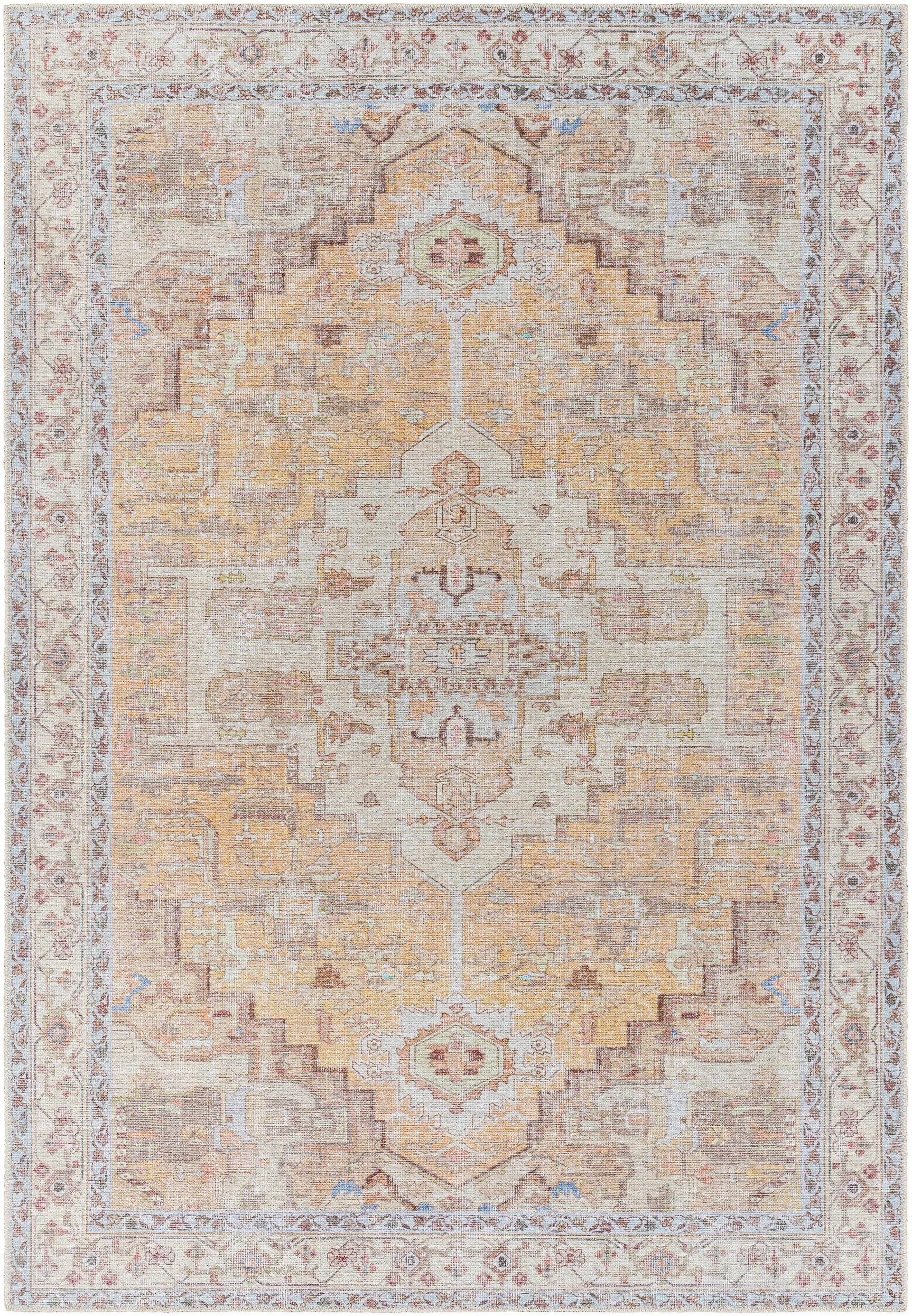 Reza Mustard Washable Rug - Clearance - Ornate Home