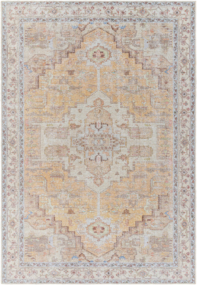Reza Mustard Washable Rug - Clearance - Ornate Home