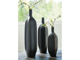 Rhaveney Black Vase (9.45" H) (Set of 3) (Online Special Price) - Ornate Home