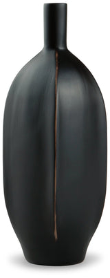 Rhaveney Black Vase (9.45" H) (Set of 3) - Ornate Home
