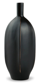 Rhaveney Black Vase (9.45" H) (Set of 3) - Ornate Home