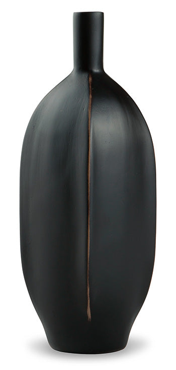 Rhaveney Black Vase (9.45" H) (Set of 3) - Ornate Home