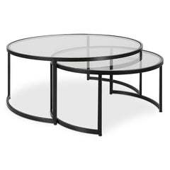 Rhea Black Nesting Coffee Tables (Set of 2) - Ornate Home