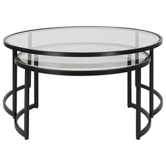 Rhea Black Nesting Coffee Tables (Set of 2) - Ornate Home
