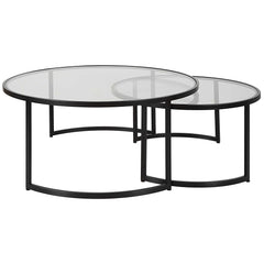 Rhea Black Nesting Coffee Tables (Set of 2) - Ornate Home