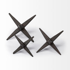 Rhea Brown Cast Iron Small, Medium & Large Jacks (Set of 3)