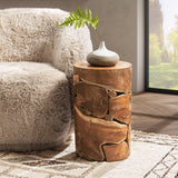 Rhea Natural Round Accent Table - Ornate Home