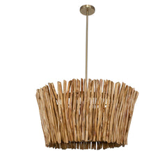 Rhea Woodtone 4 Light Wood Branch Chandelier - Ornate Home