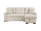Rhett Beige 3-Piece Reversible Sectional with Pull-Out Bed - Ornate Home
