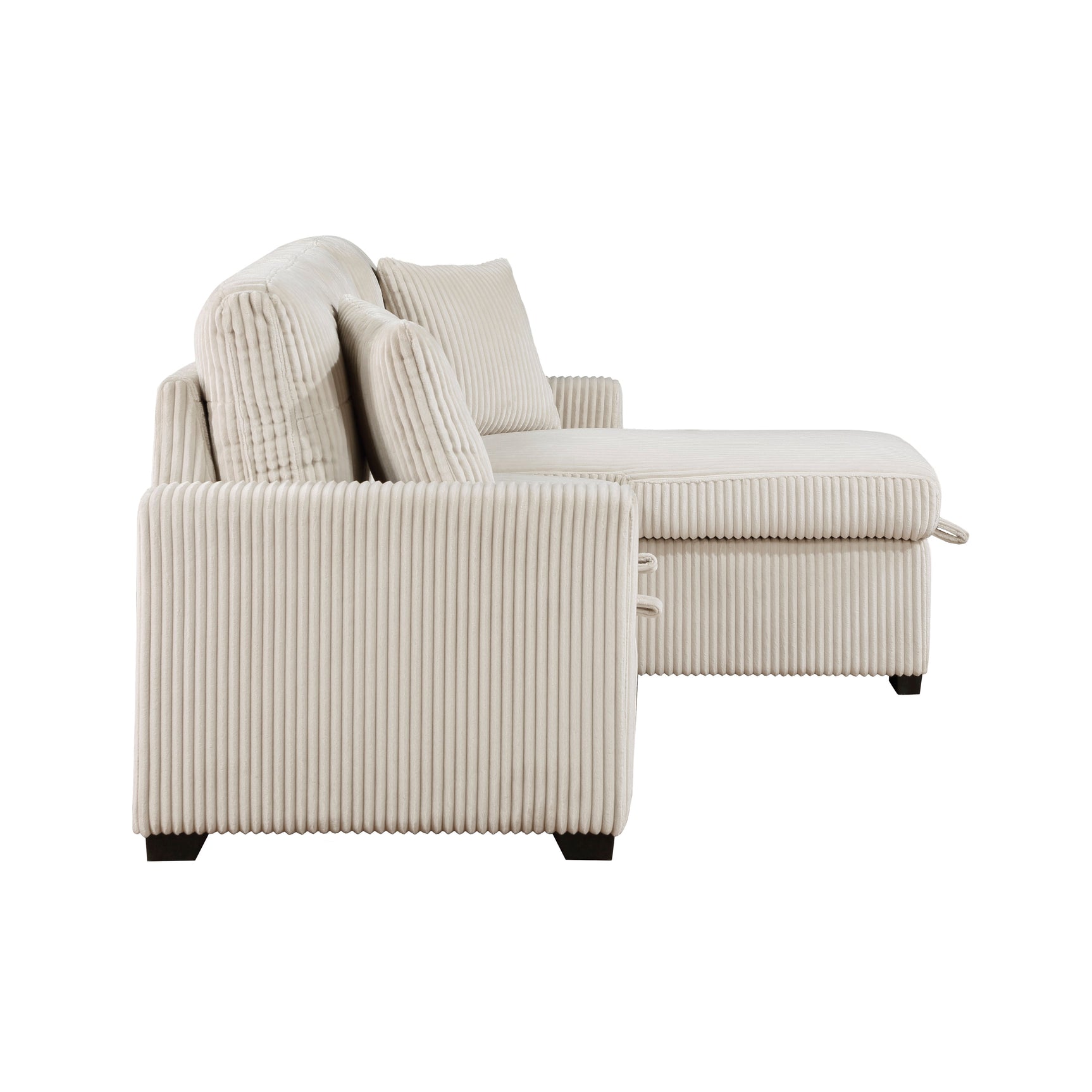 Rhett Beige 3-Piece Reversible Sectional with Pull-Out Bed - Ornate Home