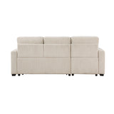 Rhett Beige 3-Piece Reversible Sectional with Pull-Out Bed - Ornate Home