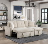 Rhett Beige 3-Piece Reversible Sectional with Pull-Out Bed - Ornate Home