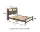 Rhett Brown/White LED Panel Platform Bed - Ornate Home