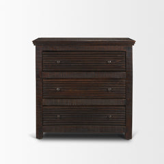 Rhett Dark Brown Reclaimed Wood 3 Drawer Cabinet