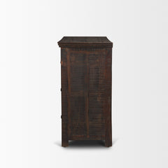 Rhett Dark Brown Reclaimed Wood 3 Drawer Cabinet