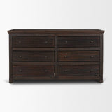 Rhett Dark Brown Reclaimed Wood 6 Drawer Cabinet