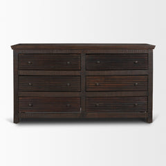 Rhett Dark Brown Reclaimed Wood 6 Drawer Cabinet