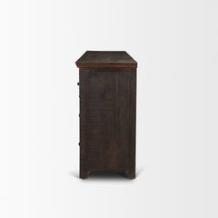 Rhett Dark Brown Reclaimed Wood 6 Drawer Cabinet