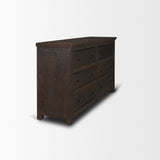 Rhett Dark Brown Reclaimed Wood 6 Drawer Cabinet
