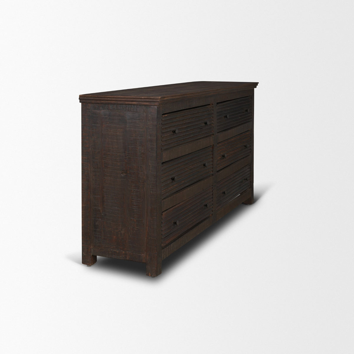 Rhett Dark Brown Reclaimed Wood 6 Drawer Cabinet