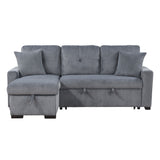 Rhett Dark Gray 3-Piece Reversible Sectional with Pull-Out Bed - Ornate Home