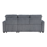 Rhett Dark Gray 3-Piece Reversible Sectional with Pull-Out Bed - Ornate Home
