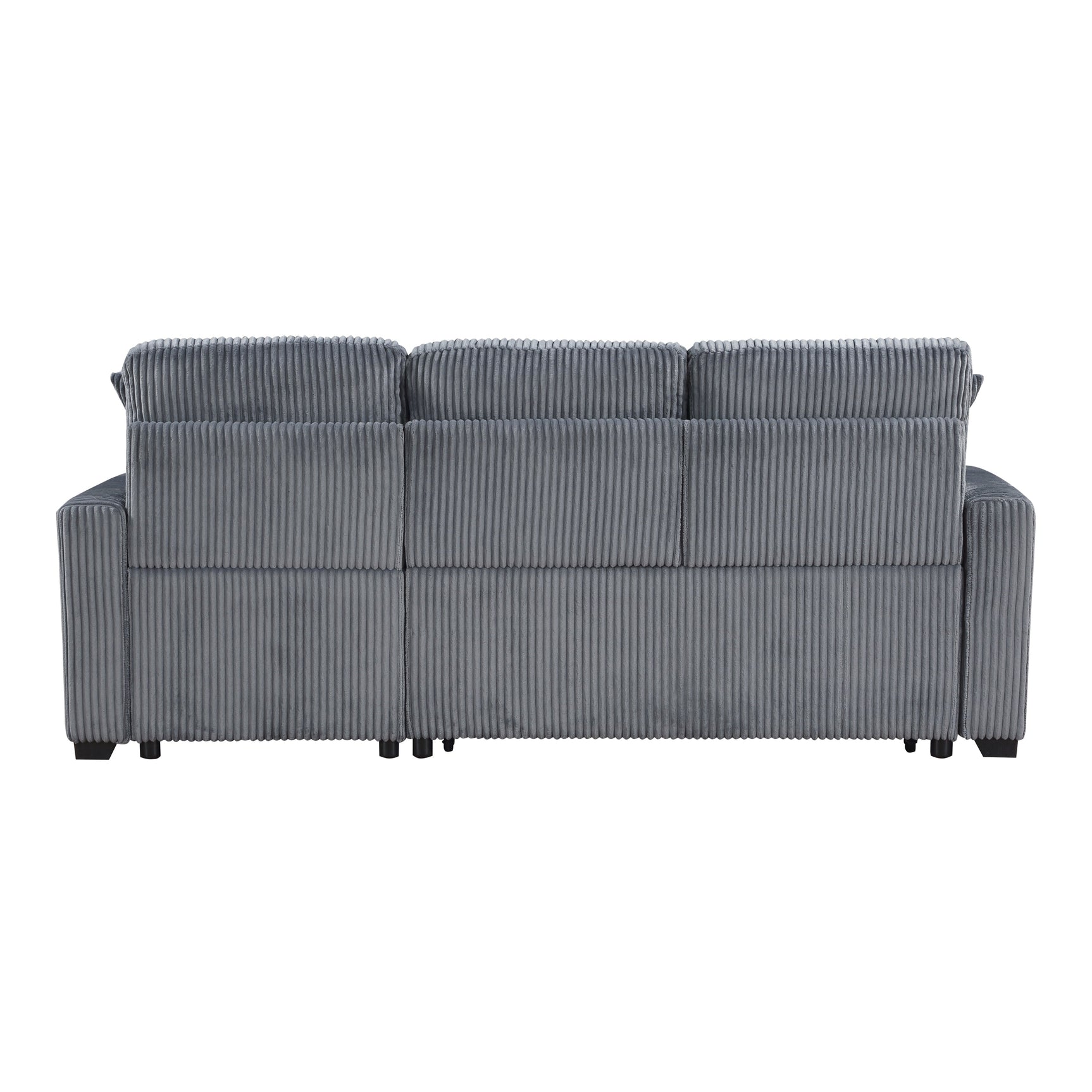 Rhett Dark Gray 3-Piece Reversible Sectional with Pull-Out Bed - Ornate Home