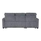 Rhett Dark Gray 3-Piece Reversible Sectional with Pull-Out Bed - Ornate Home