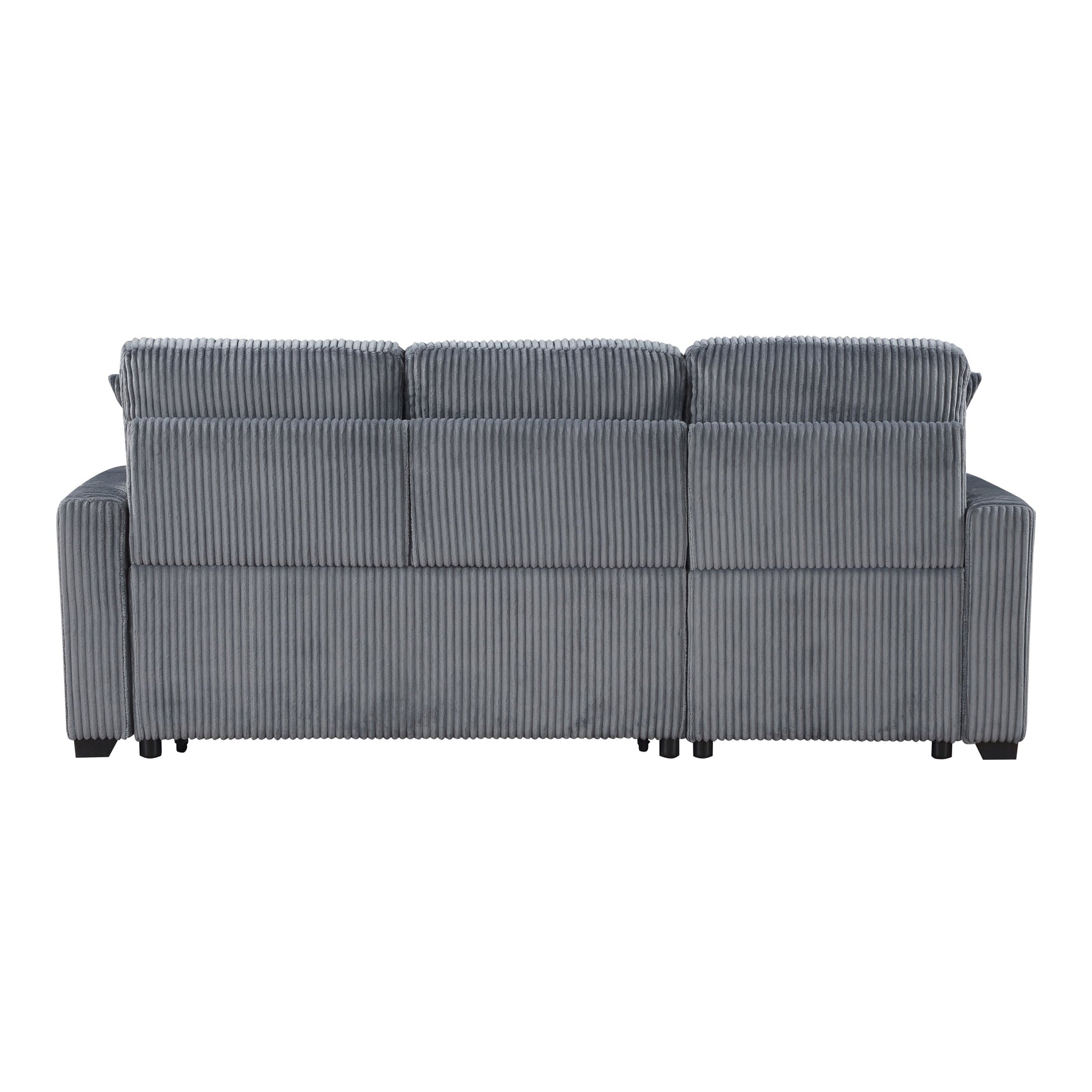 Rhett Dark Gray 3-Piece Reversible Sectional with Pull-Out Bed - Ornate Home