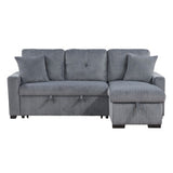 Rhett Dark Gray 3-Piece Reversible Sectional with Pull-Out Bed - Ornate Home