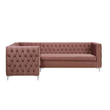 Rhett Dusty Pink Velvet Sectional Sofa - Ornate Home