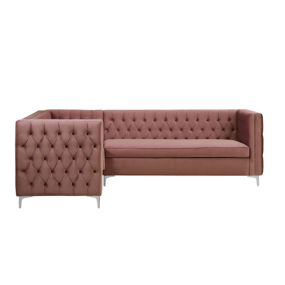 Rhett Dusty Pink Velvet Sectional Sofa - Ornate Home