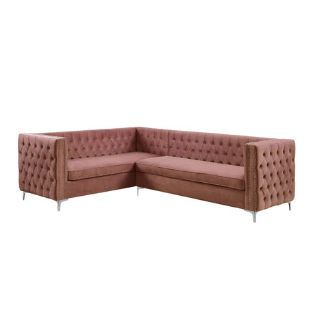 Rhett Dusty Pink Velvet Sectional Sofa - Ornate Home