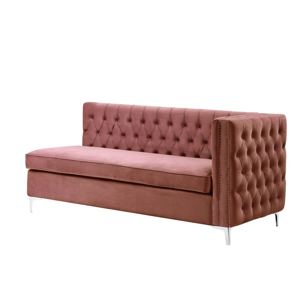 Rhett Dusty Pink Velvet Sectional Sofa - Ornate Home