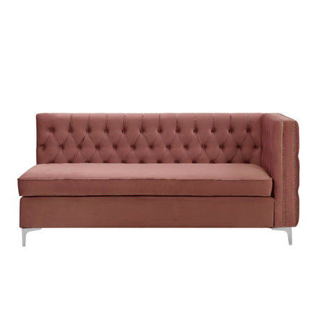 Rhett Dusty Pink Velvet Sectional Sofa - Ornate Home