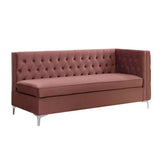 Rhett Dusty Pink Velvet Sectional Sofa - Ornate Home