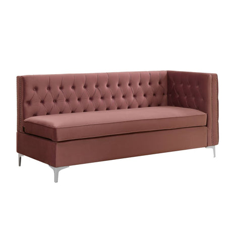 Rhett Dusty Pink Velvet Sectional Sofa - Ornate Home