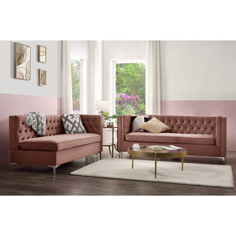 Rhett Dusty Pink Velvet Sectional Sofa - Ornate Home