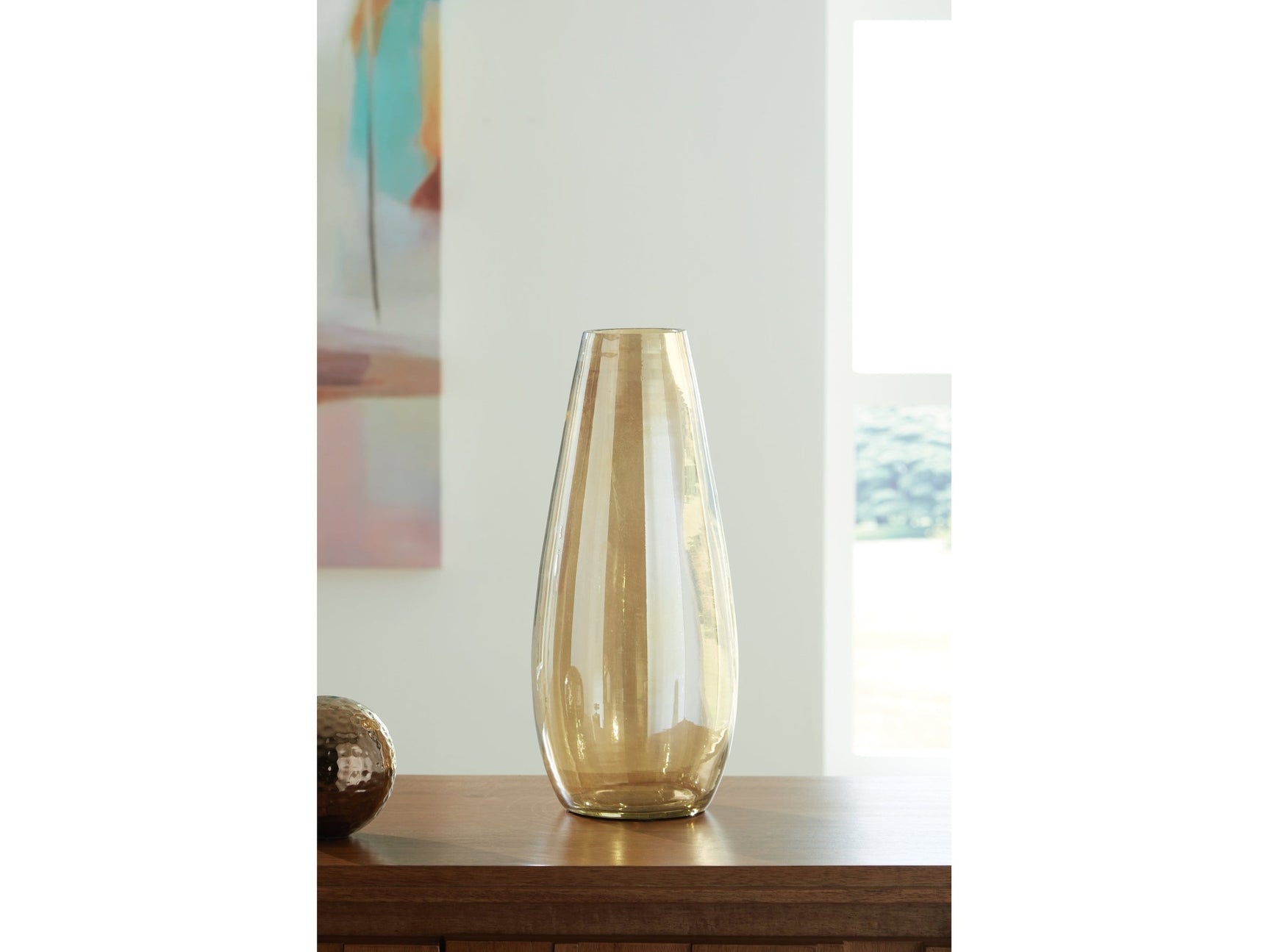Rhettman Amber Vase (15.5" H) (Online Special Price) - Ornate Home