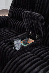 Rhine Falls Onyx DBL REC PWR Loveseat w/Console (Online Special Price) - Ornate Home