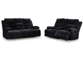 Rhine Falls Onyx Power Reclining Sofa and Loveseat (Online Special Price) - Ornate Home