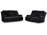 Rhine Falls Onyx Power Reclining Sofa and Loveseat - Ornate Home