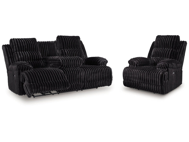 Rhine Falls Onyx Power Reclining Sofa and Power Recliner (Online Special Price) - Ornate Home