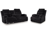 Rhine Falls Onyx Power Reclining Sofa and Power Recliner - Ornate Home
