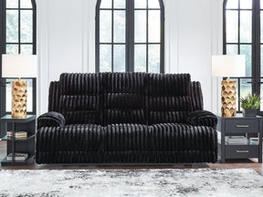 Rhine Falls Onyx Power Reclining Sofa w/Drop Down Table (Online Special Price) - Ornate Home